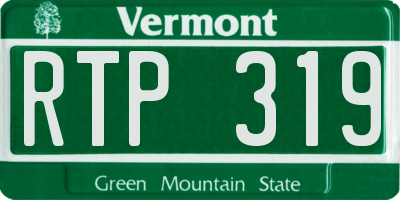 VT license plate RTP319