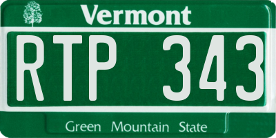 VT license plate RTP343