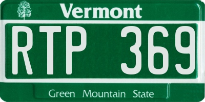 VT license plate RTP369