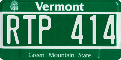 VT license plate RTP414