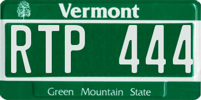 VT license plate RTP444