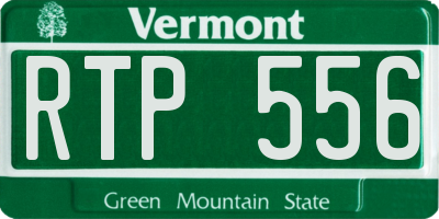 VT license plate RTP556