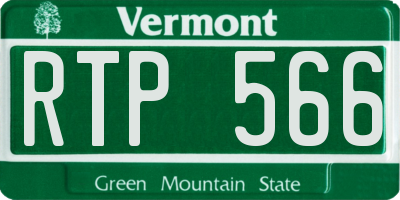 VT license plate RTP566