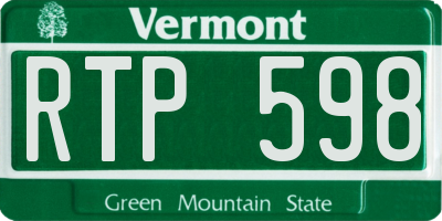 VT license plate RTP598