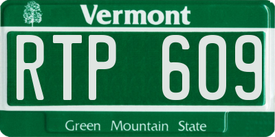 VT license plate RTP609