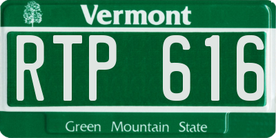 VT license plate RTP616