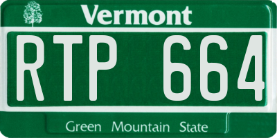 VT license plate RTP664