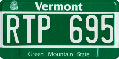 VT license plate RTP695