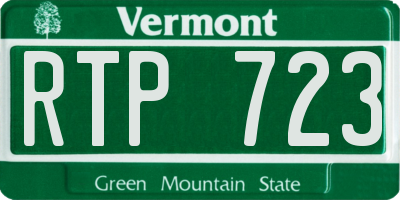 VT license plate RTP723