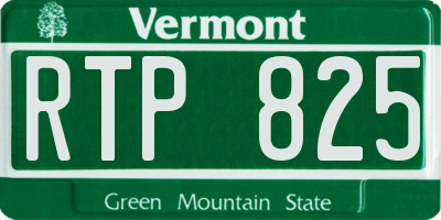 VT license plate RTP825