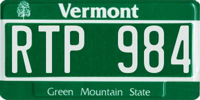 VT license plate RTP984