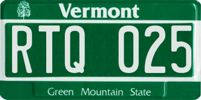 VT license plate RTQ025