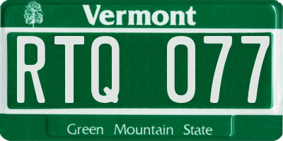 VT license plate RTQ077