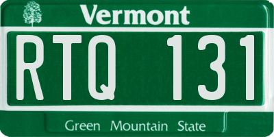 VT license plate RTQ131