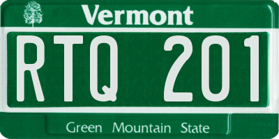 VT license plate RTQ201
