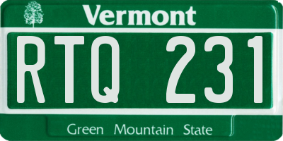 VT license plate RTQ231