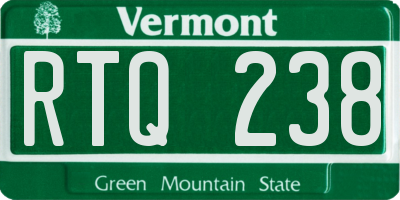 VT license plate RTQ238