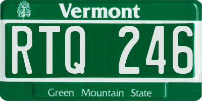 VT license plate RTQ246