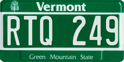 VT license plate RTQ249
