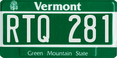 VT license plate RTQ281