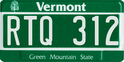 VT license plate RTQ312
