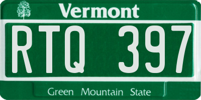 VT license plate RTQ397