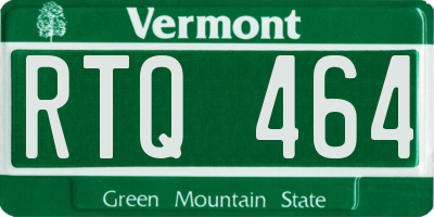 VT license plate RTQ464