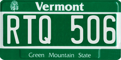 VT license plate RTQ506
