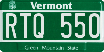 VT license plate RTQ550