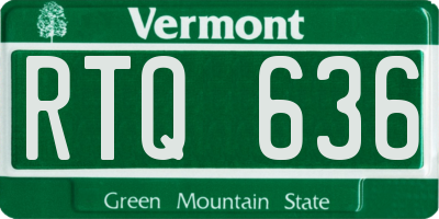 VT license plate RTQ636