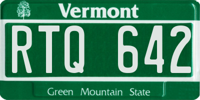 VT license plate RTQ642