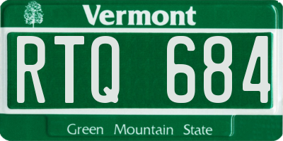 VT license plate RTQ684