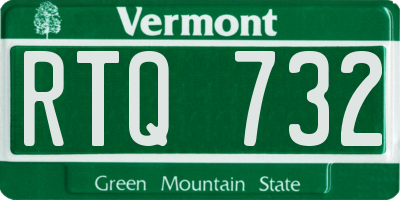 VT license plate RTQ732