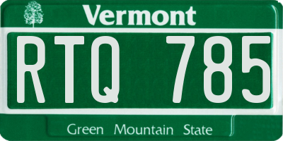VT license plate RTQ785