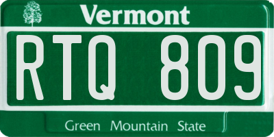 VT license plate RTQ809