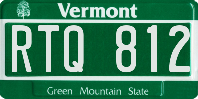 VT license plate RTQ812