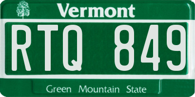 VT license plate RTQ849