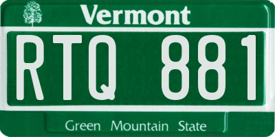 VT license plate RTQ881