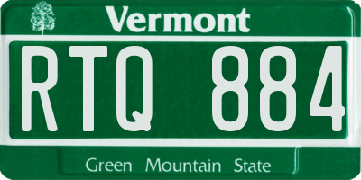 VT license plate RTQ884