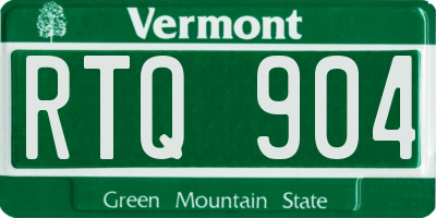 VT license plate RTQ904