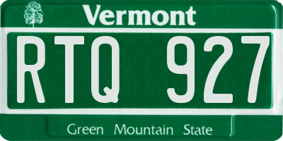 VT license plate RTQ927