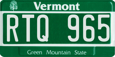 VT license plate RTQ965