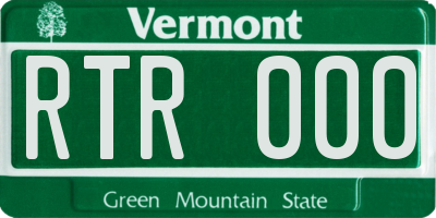 VT license plate RTR000