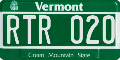 VT license plate RTR020