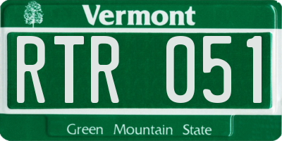 VT license plate RTR051