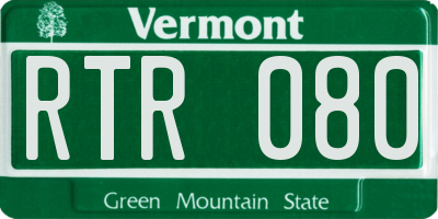 VT license plate RTR080