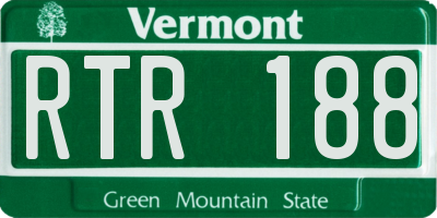 VT license plate RTR188