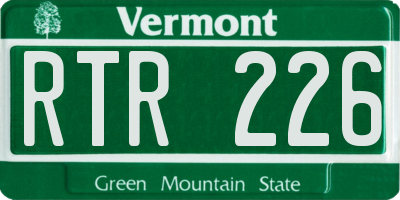 VT license plate RTR226