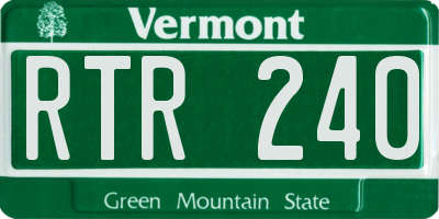 VT license plate RTR240