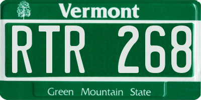 VT license plate RTR268